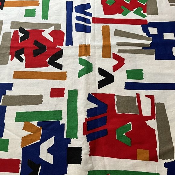 Cranston Print Works Aswartz Liebman Tex Cotton Fabric Geometric Primary Colored - Picture 14 of 15